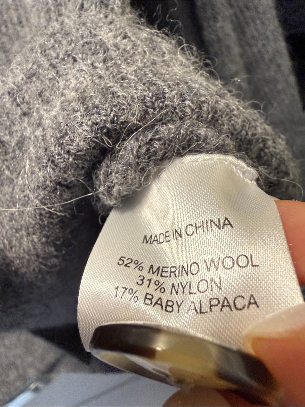 Quince Heather Gray Button-Front Women's Cardigan - Picture 3 of 7